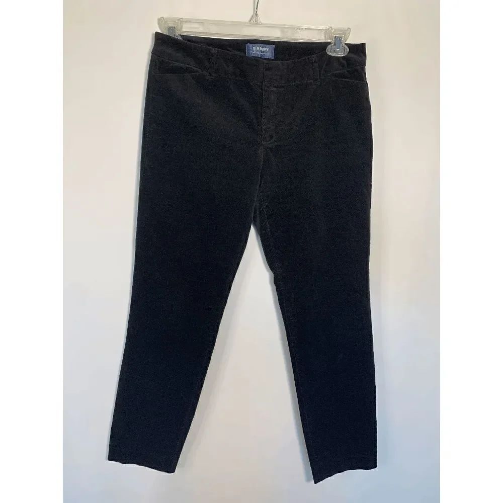 Old Navy Pixie Mid Rise Black Velvet Pant